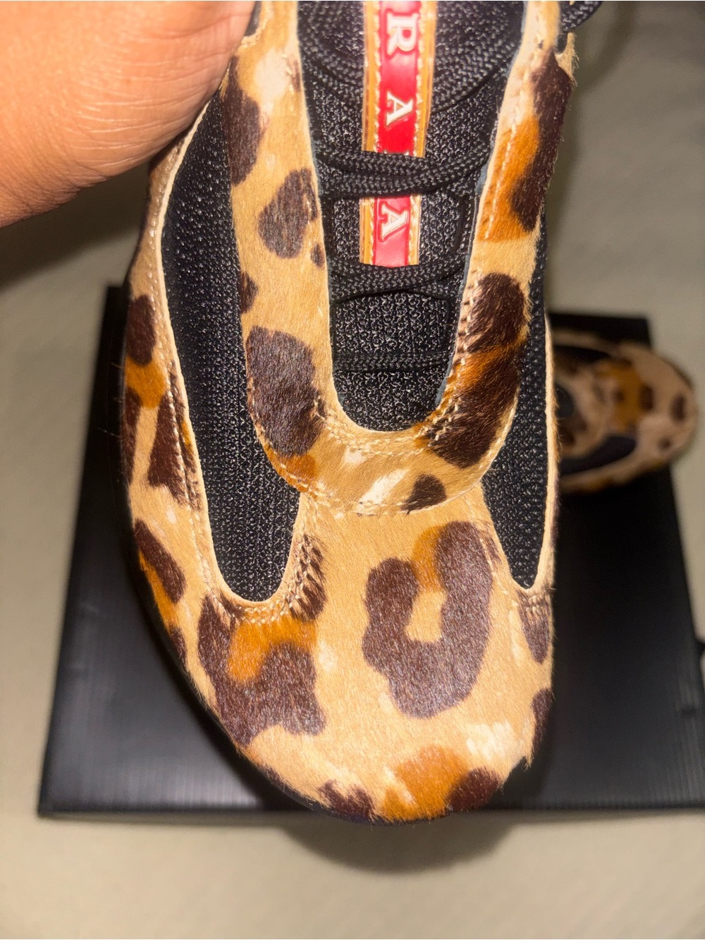 RARE Vintage 2008 Prada Leopard American Cup Pony Hair Sneakers - Picture 3 of 7